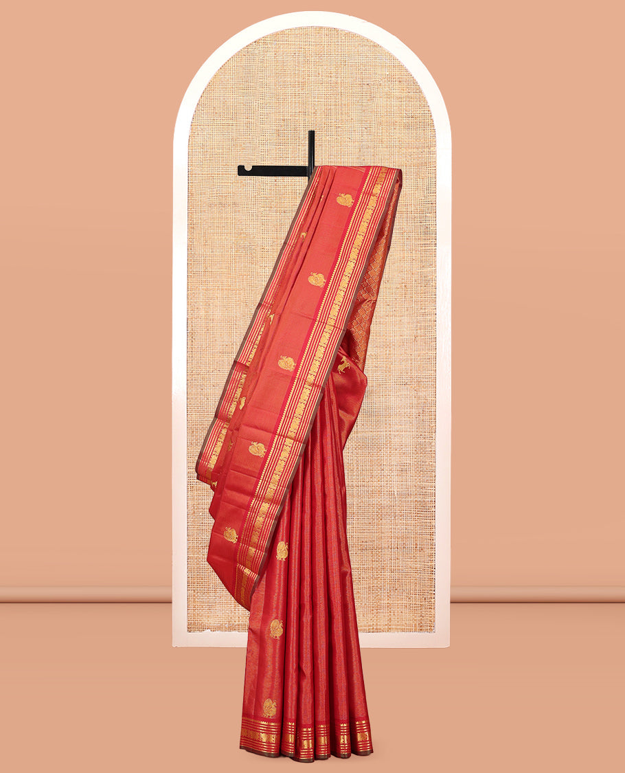 Red Butta Kanchipuram Silk Saree
