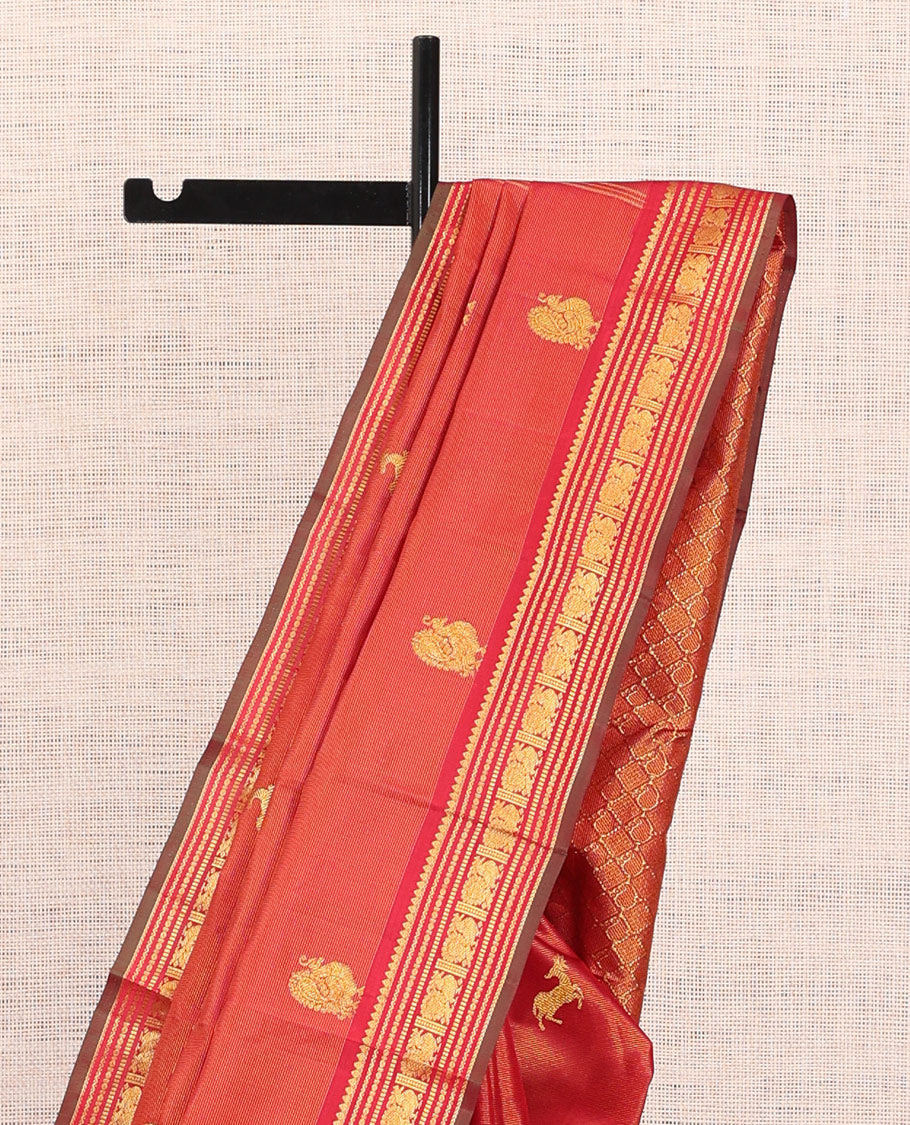 Red Butta Kanchipuram Silk Saree