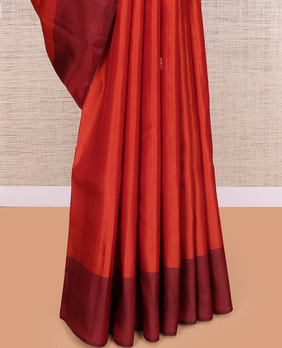 Red Kanchipuram Silk Saree Featuring Zari Buttas