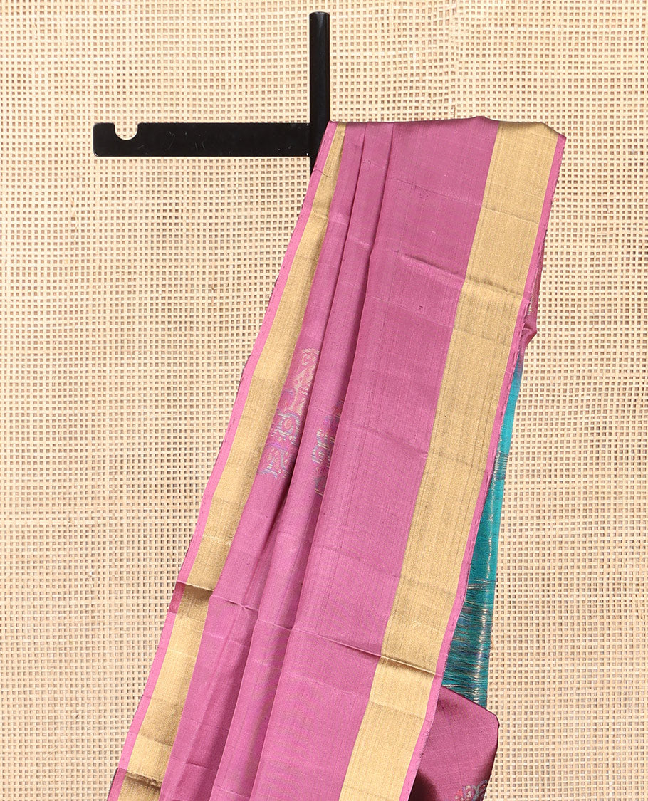 Pink Mayuri Lite Silk Mix Saree, Woven with Meena Buttas, a Zari Border, Contrast Intricate Pallu, and a Contrast Blouse