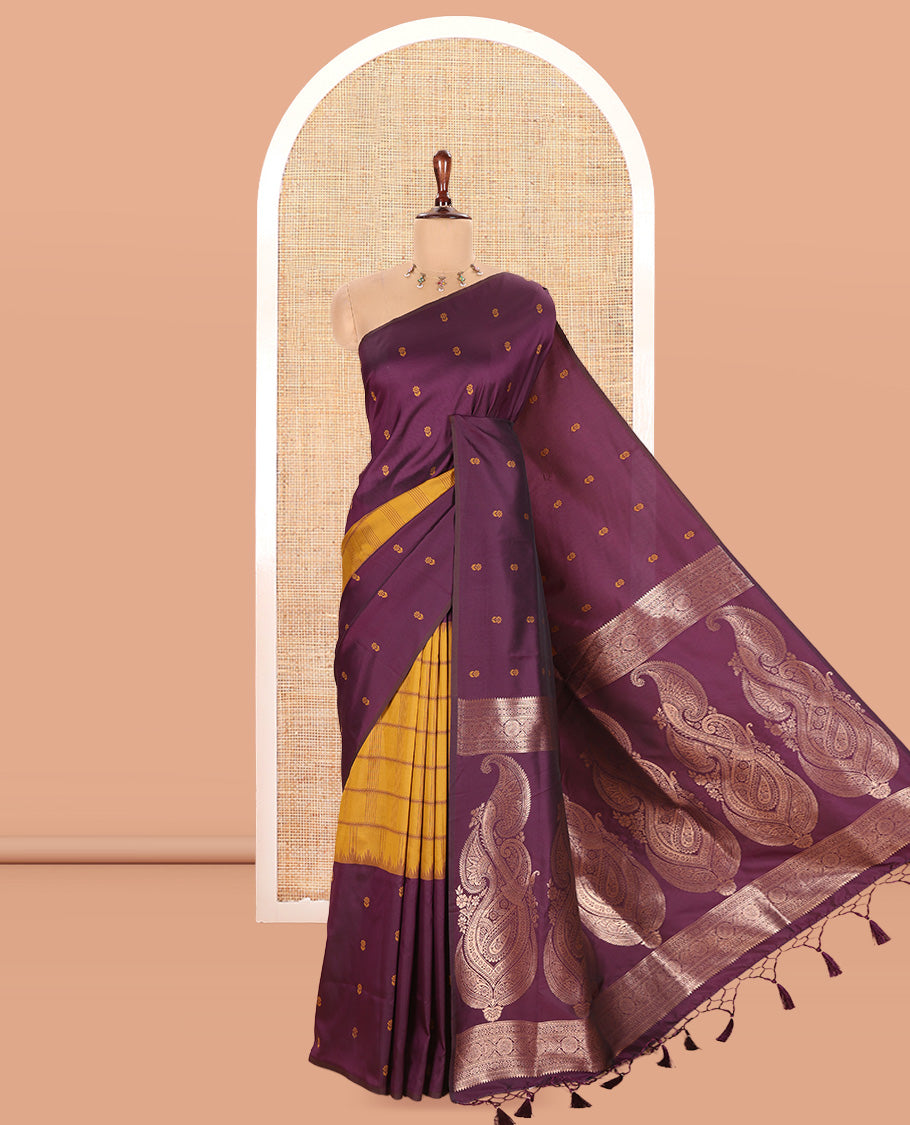 Borderless Mustard Elite Soft Silk Saree