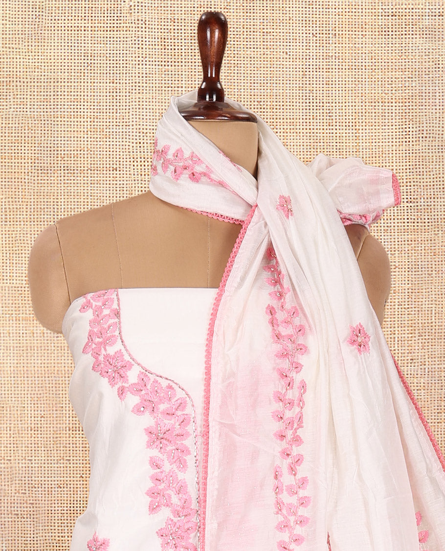 Milk White Material Chudidar Set