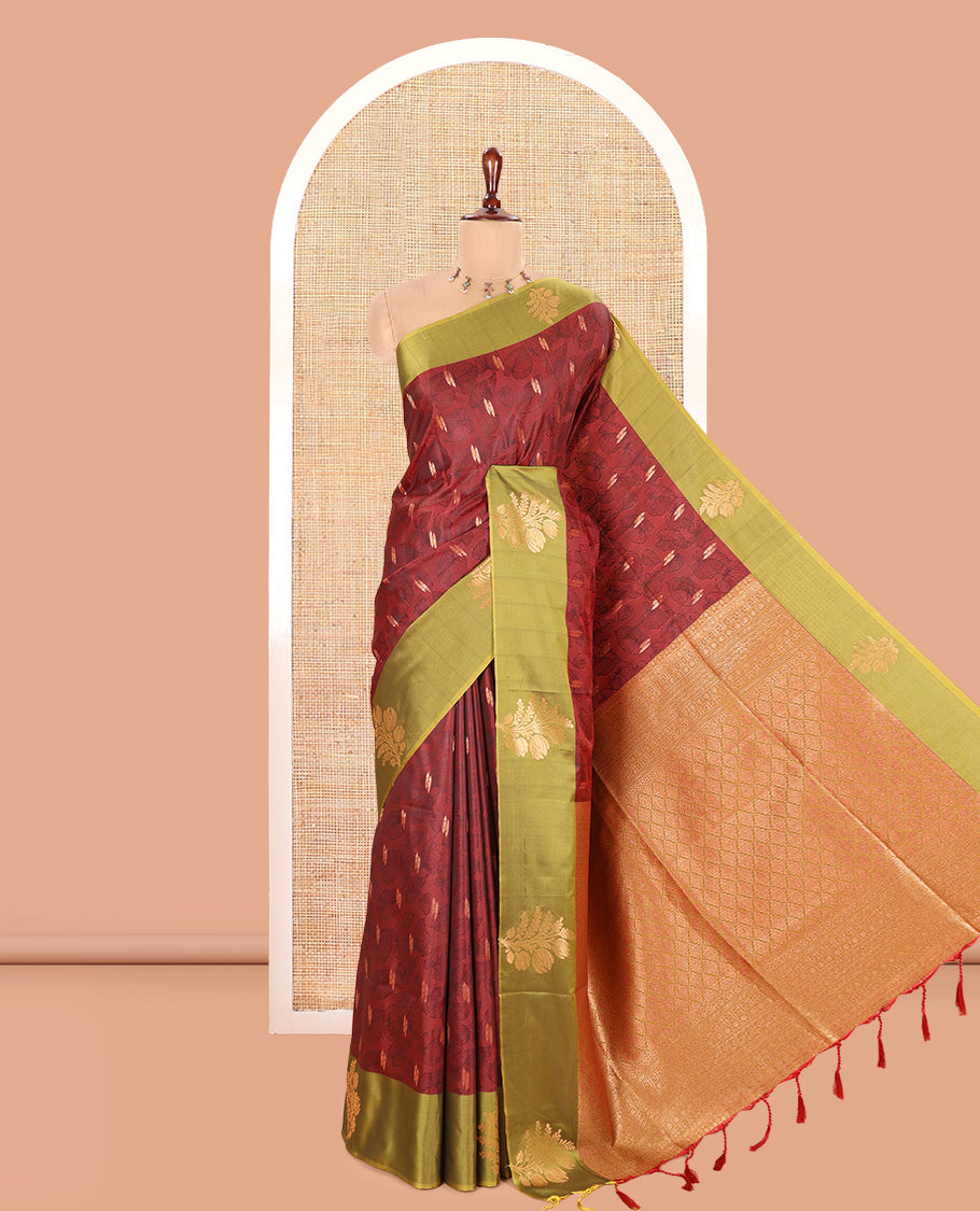 Maroon Semi-Luxury Soft Silk Saree