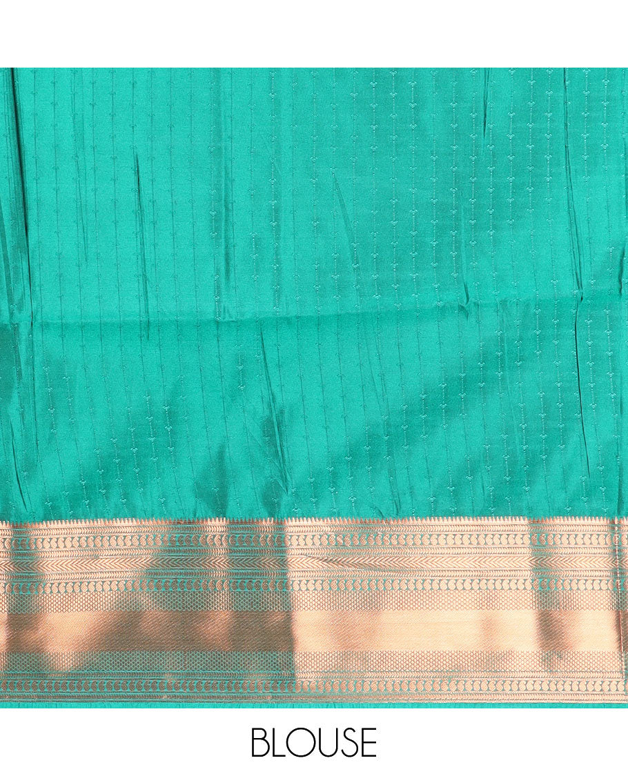 Maroon zari design soft silk saree, contrast traditional design zari border, and traditional design pallu