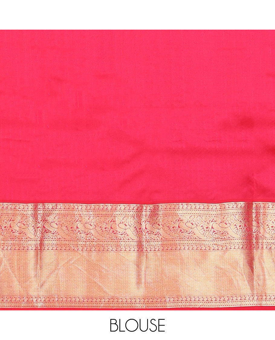 Cream striped, buttas vasundhara elite silk saree with contrast zari design border & jaal design pallu