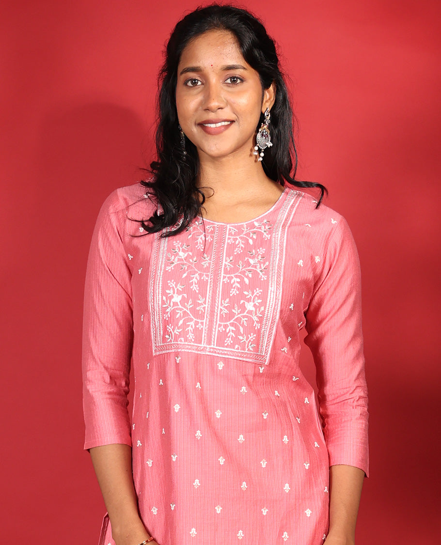 Pink Readymade Vatican Kurti