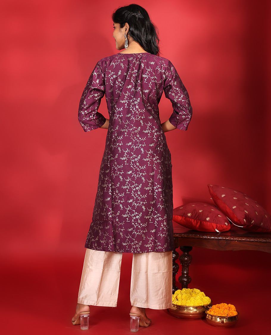 Purple Readymade Vatican Kurti