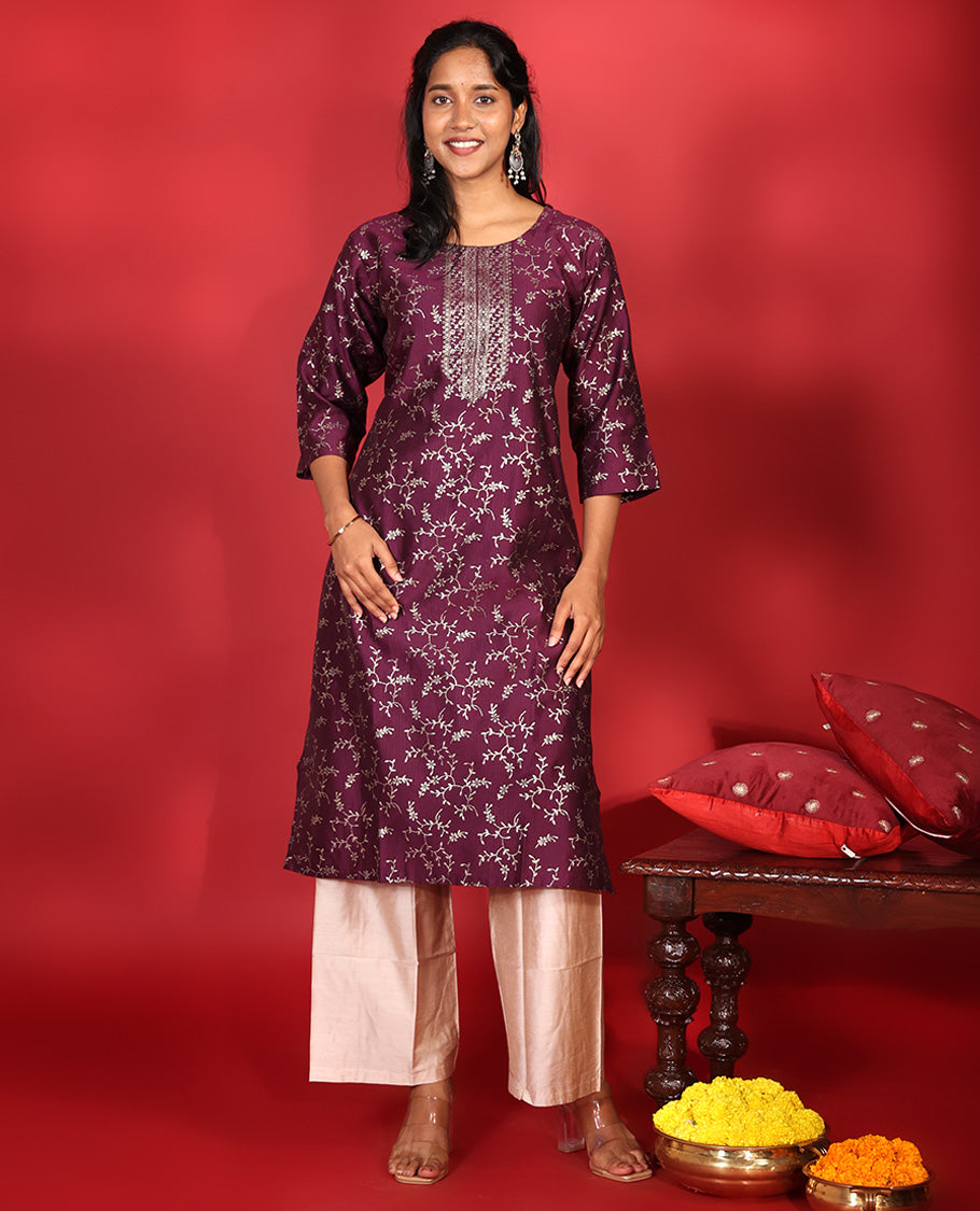 Purple Readymade Vatican Kurti