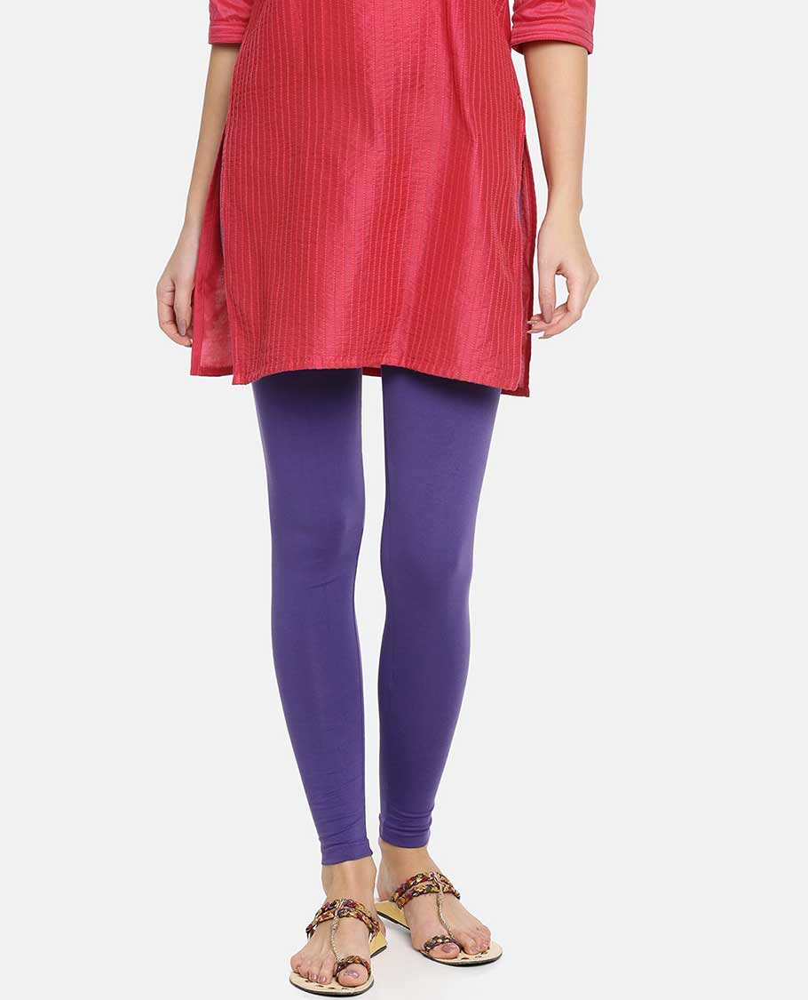 Dark Blue plain design twin birds legging