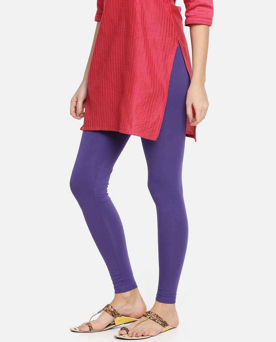 Dark Blue plain design twin birds legging