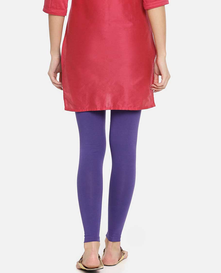 Dark Blue plain design twin birds legging