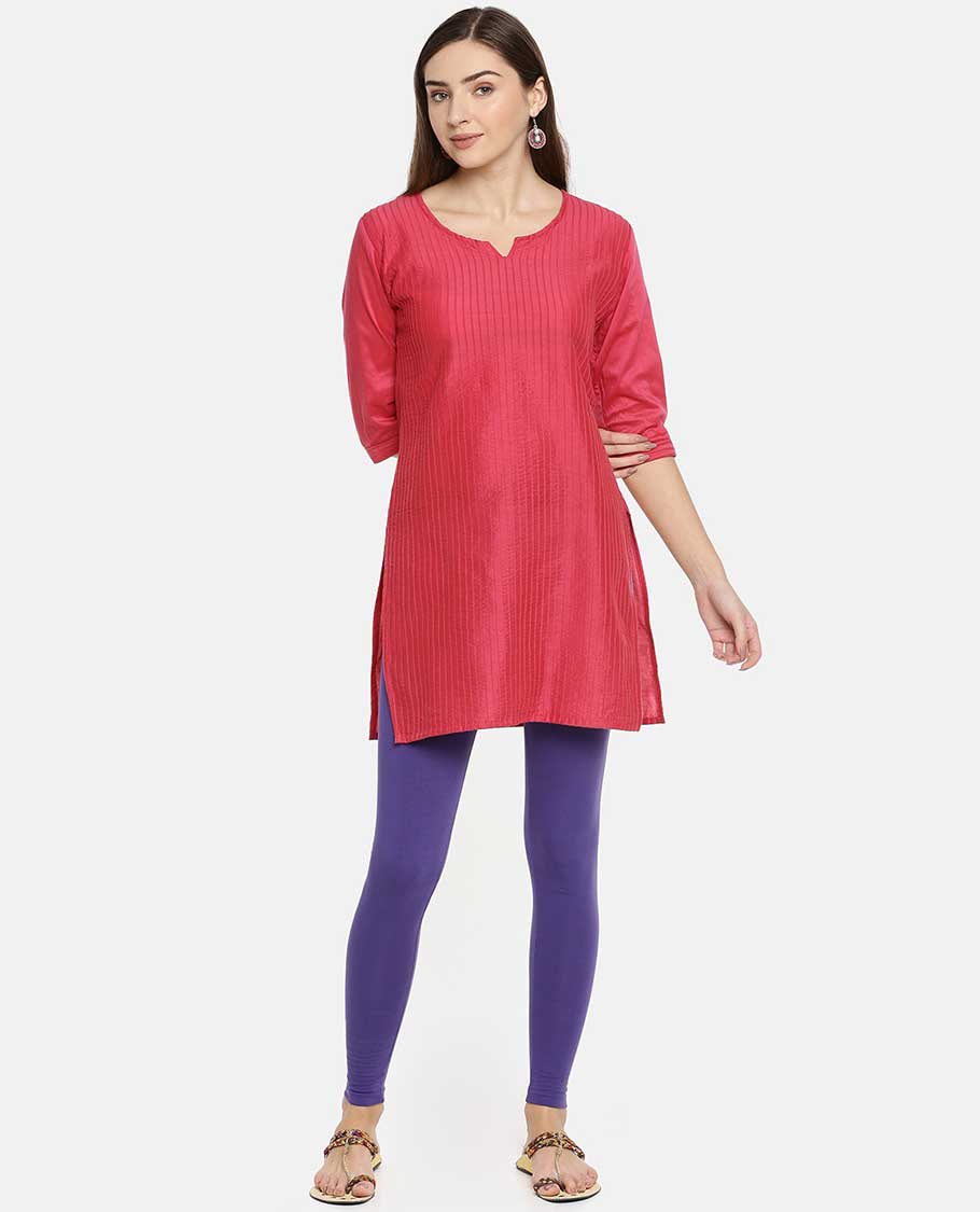 Dark Blue plain design twin birds legging