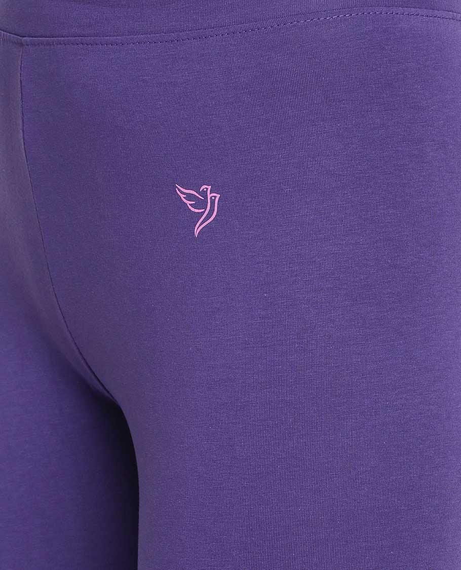 Dark Blue plain design twin birds legging