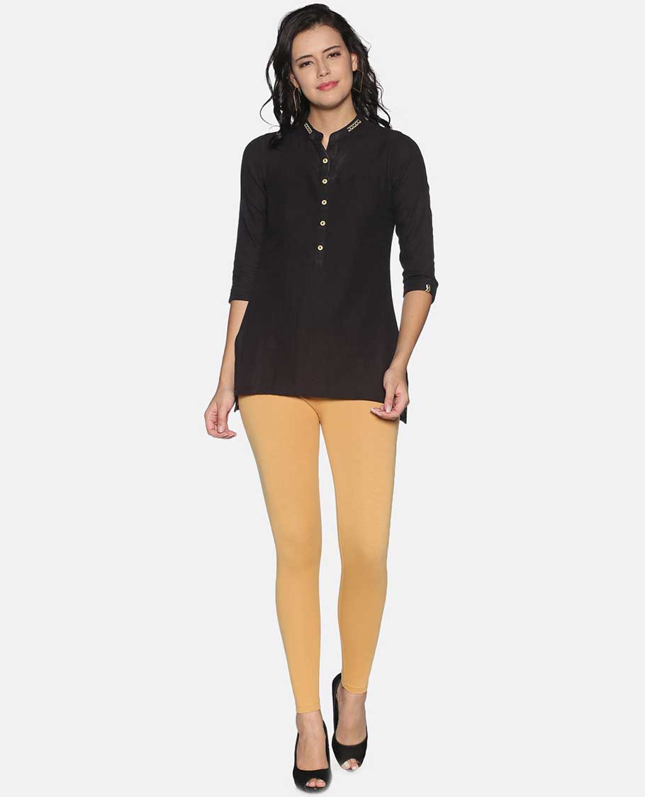 Carmel custard plain design Twin Birds Legging