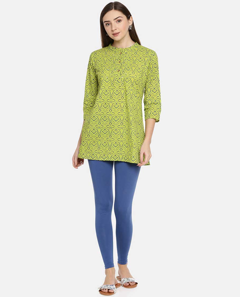 Blue plain twin birds legging