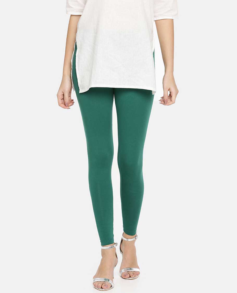 Tree green plain design twin birds legging