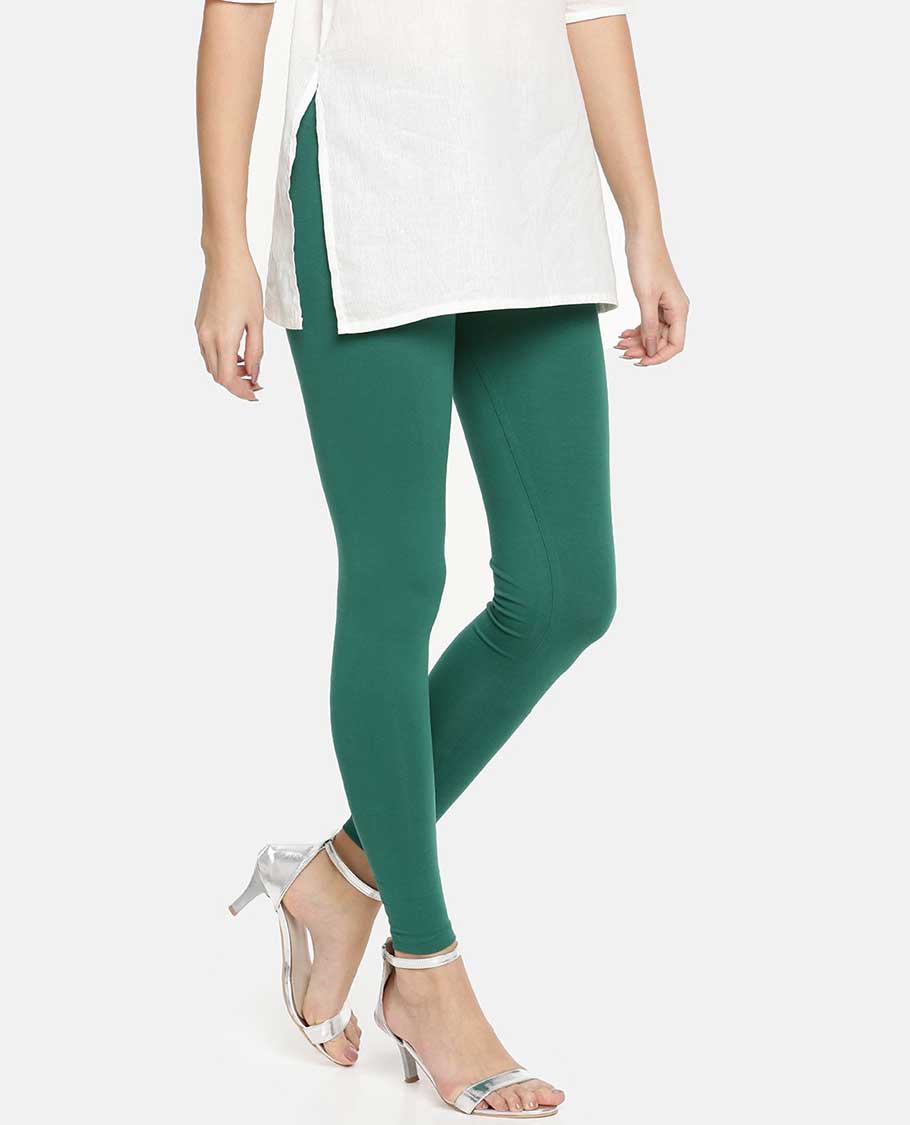 Tree green plain design twin birds legging