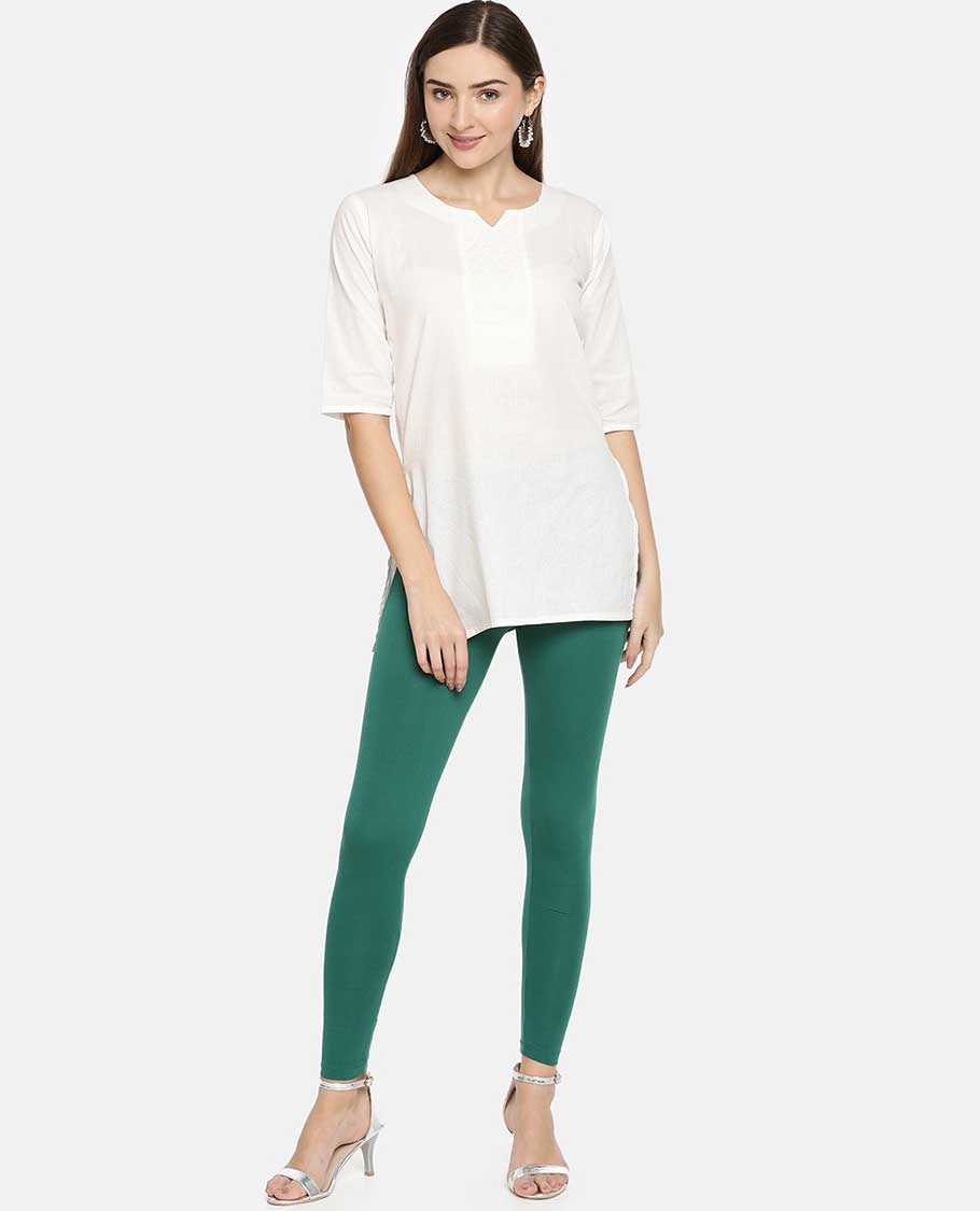 Tree green plain design twin birds legging