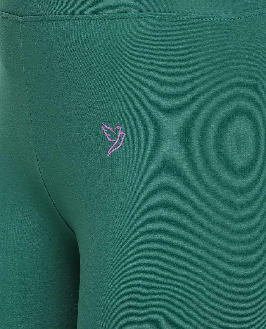 Tree green plain design twin birds legging