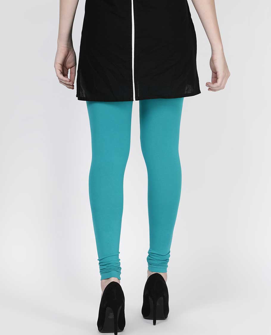 Light sky blue plain design twin birds legging