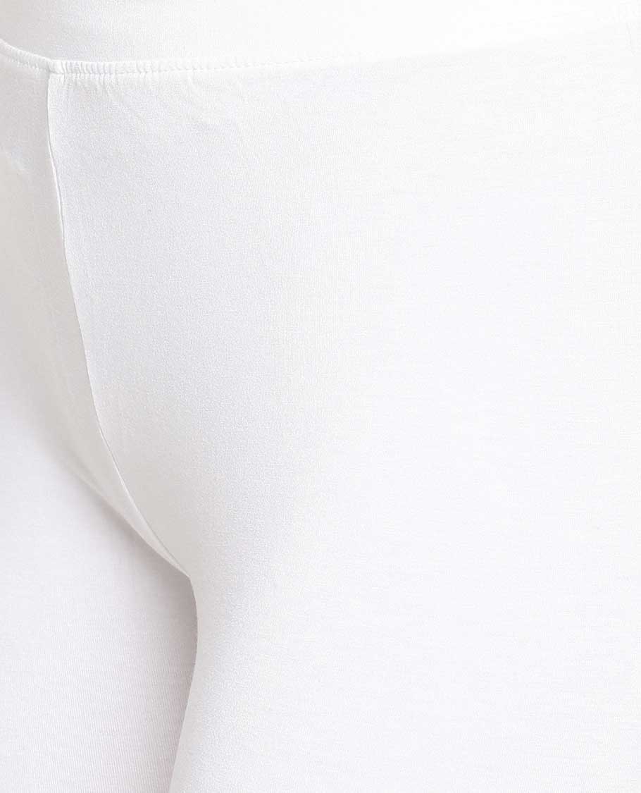 Peral white plain design twin birds legging