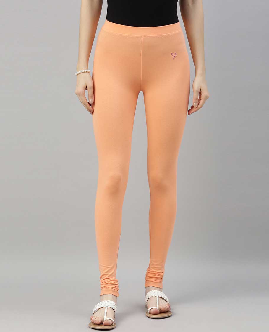 Skin colour plain design twin birds legging