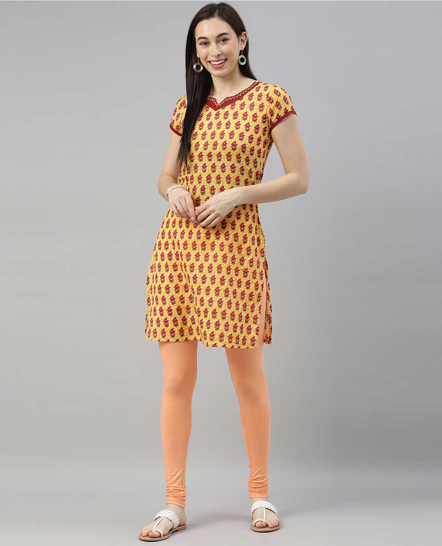 Skin colour plain design twin birds legging