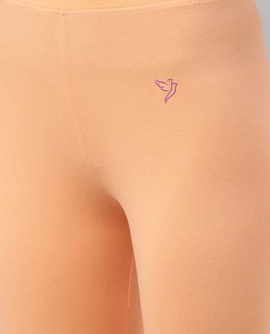 Skin colour plain design twin birds legging