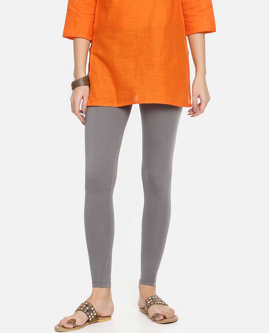 Anthracite Grey plain design Twin Birds Legging