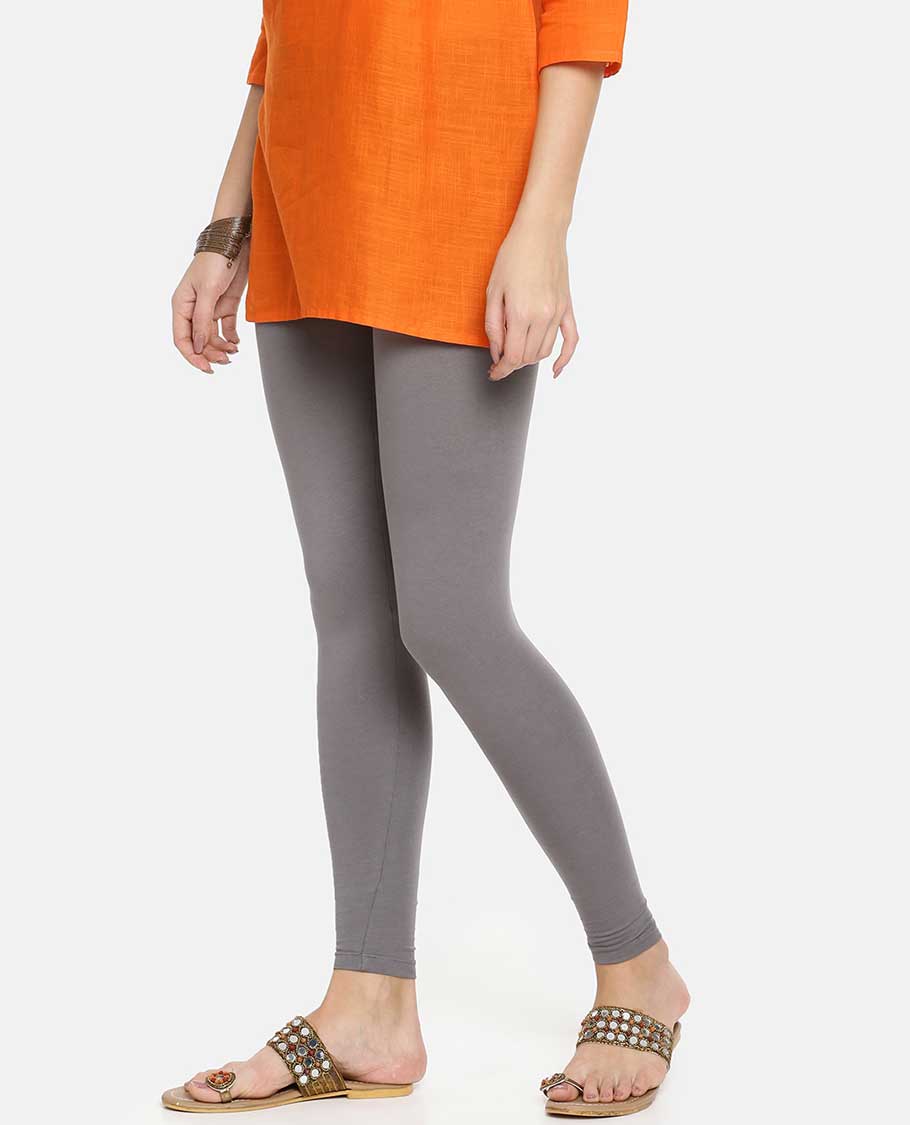 Anthracite Grey plain design Twin Birds Legging
