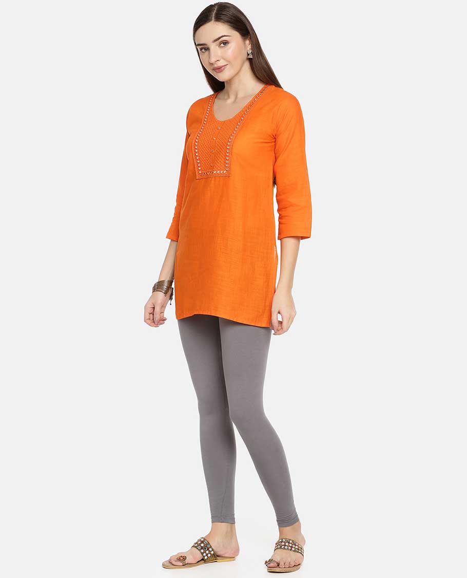 Anthracite Grey plain design Twin Birds Legging