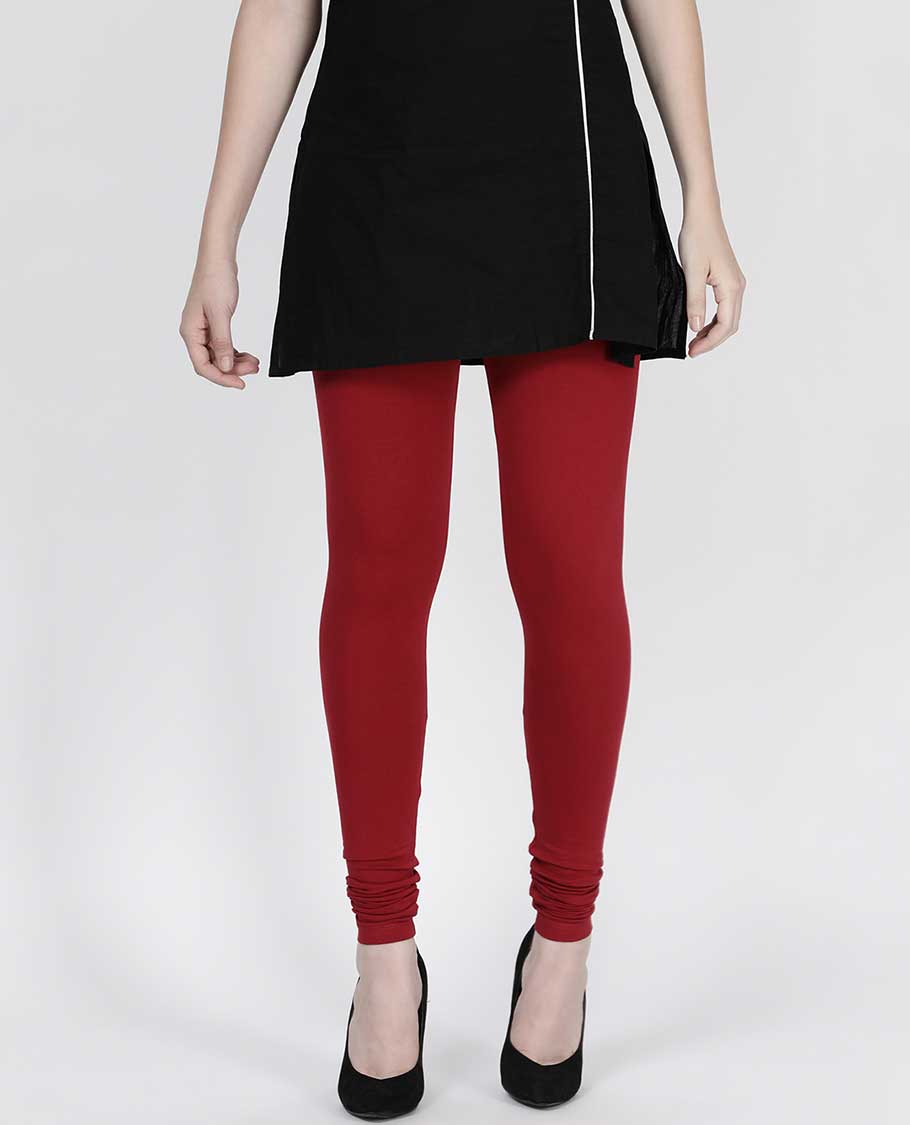 Maroon colour plain design twin birds legging