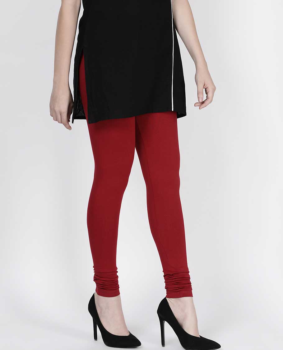 Maroon colour plain design twin birds legging