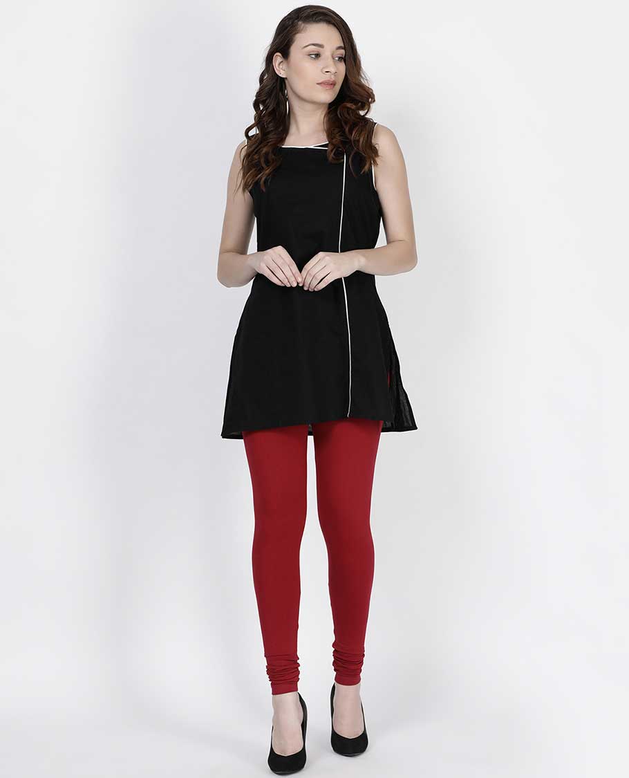 Maroon colour plain design twin birds legging