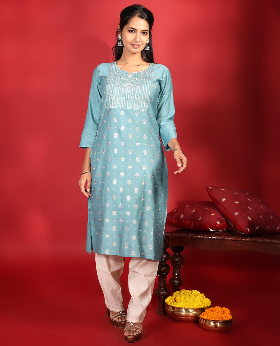 Blue Readymade Vatican Kurti