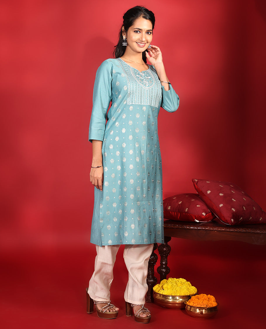 Blue Readymade Vatican Kurti