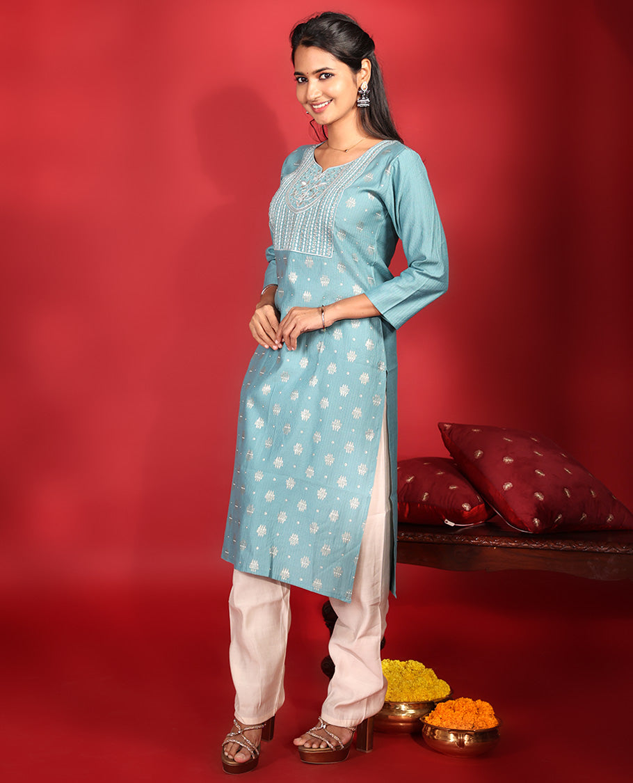 Blue Readymade Vatican Kurti