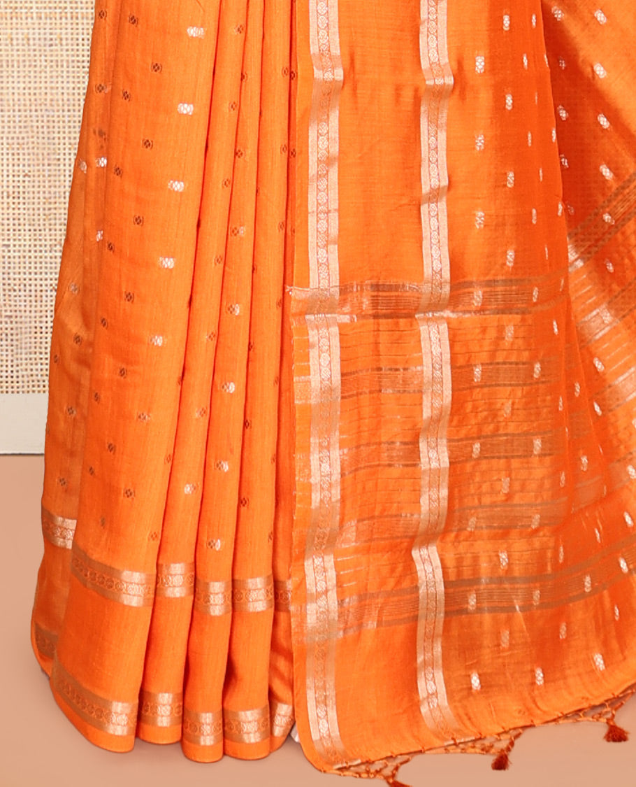 Orange Assam Silk Saree
