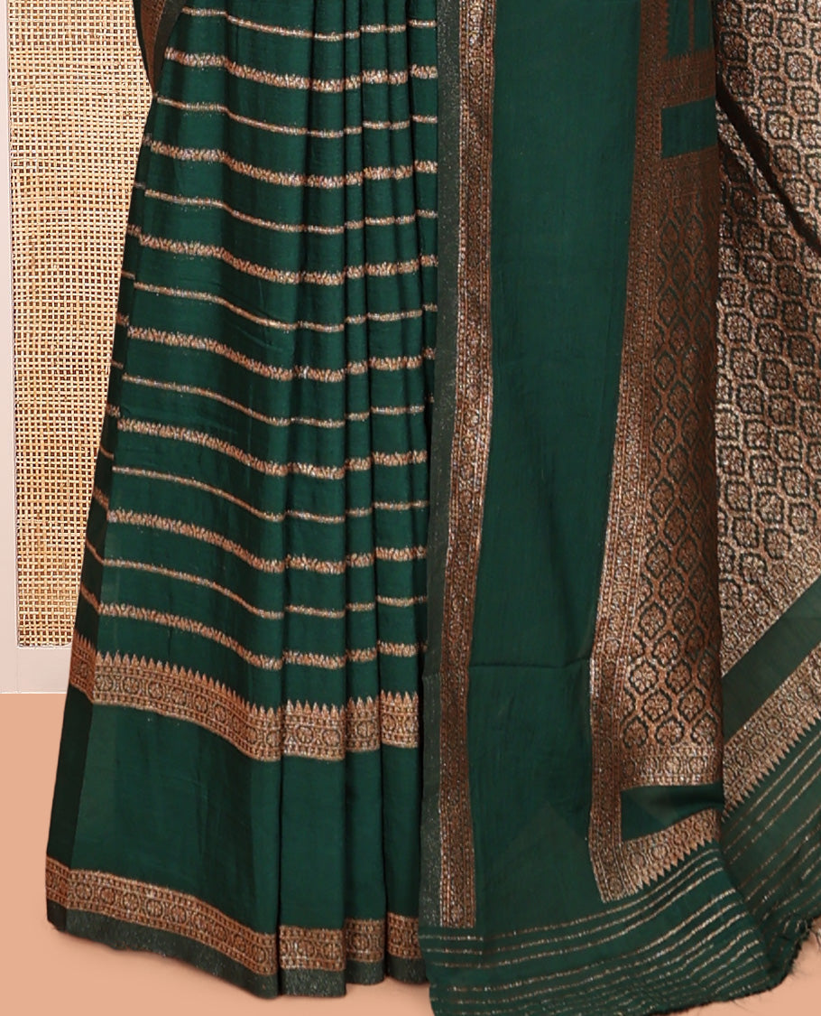 Green Fancy Crepe Saree