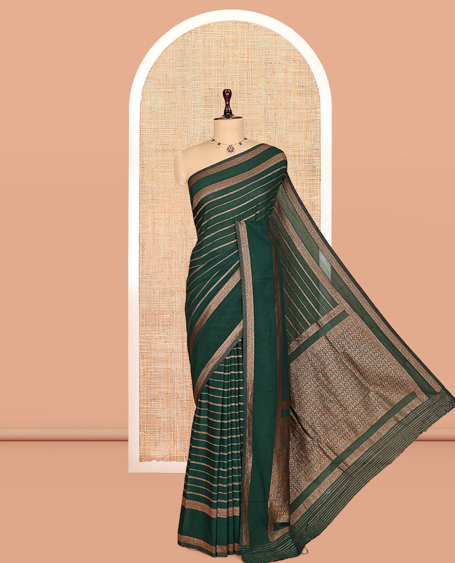 Green Fancy Crepe Saree