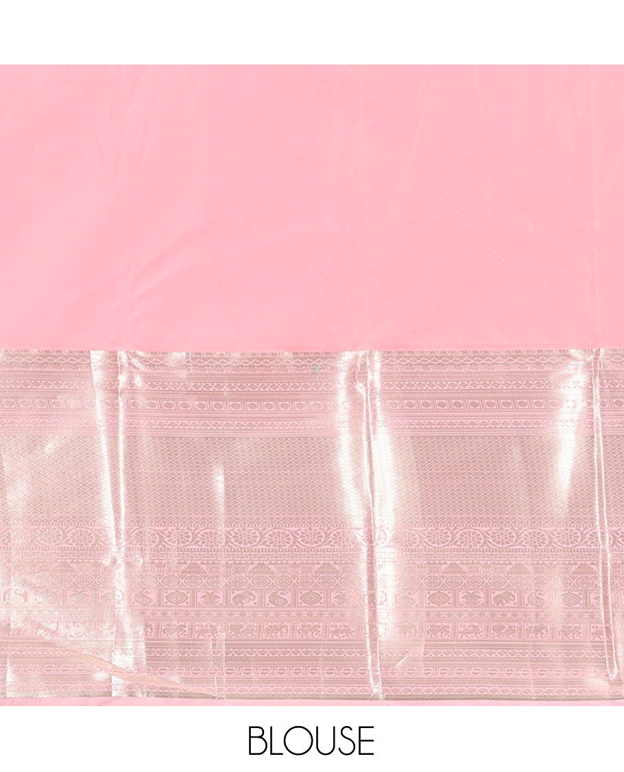 Dark Green-Light Pink Budget Silk Saree