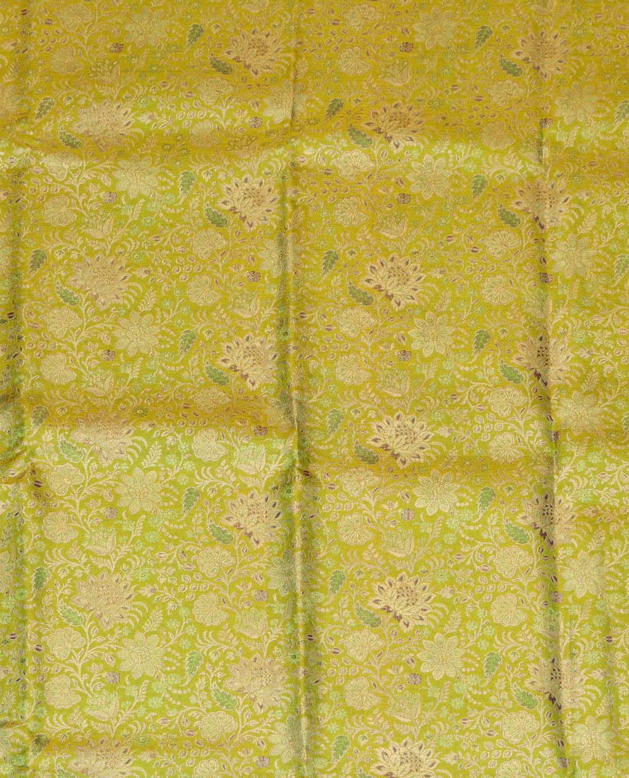 Green Pure Silk Pavadai Material Set
