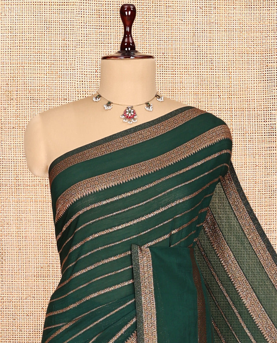 Green Fancy Crepe Saree