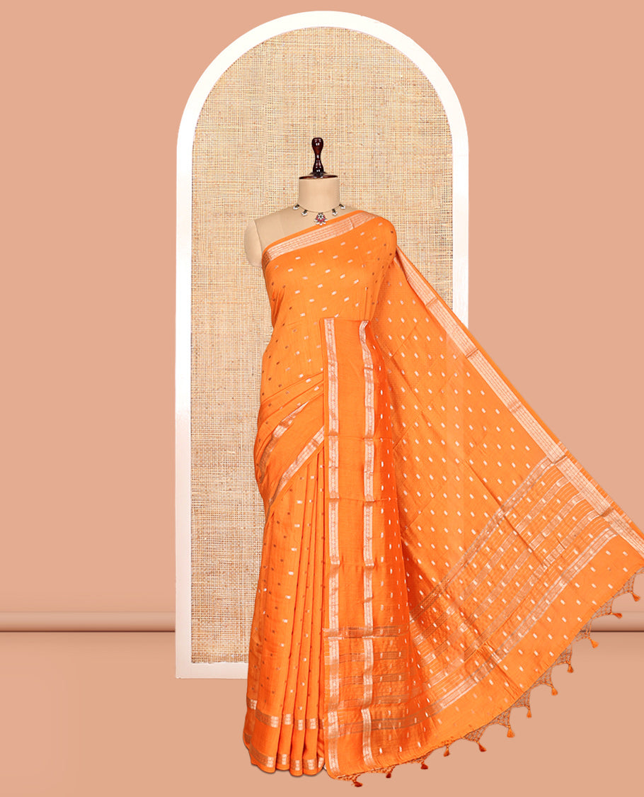 Orange Assam Silk Saree