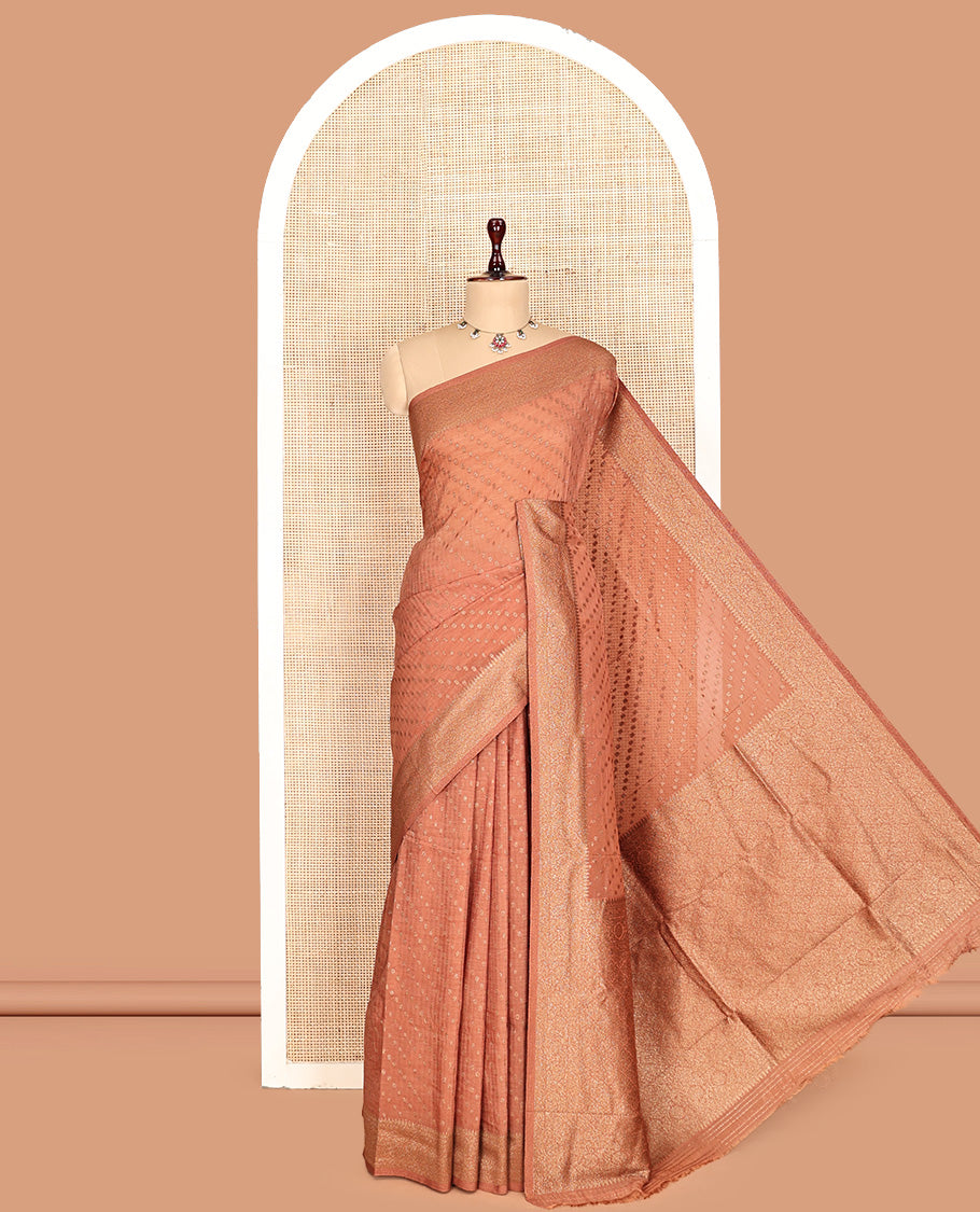Brown Fancy Crepe Saree