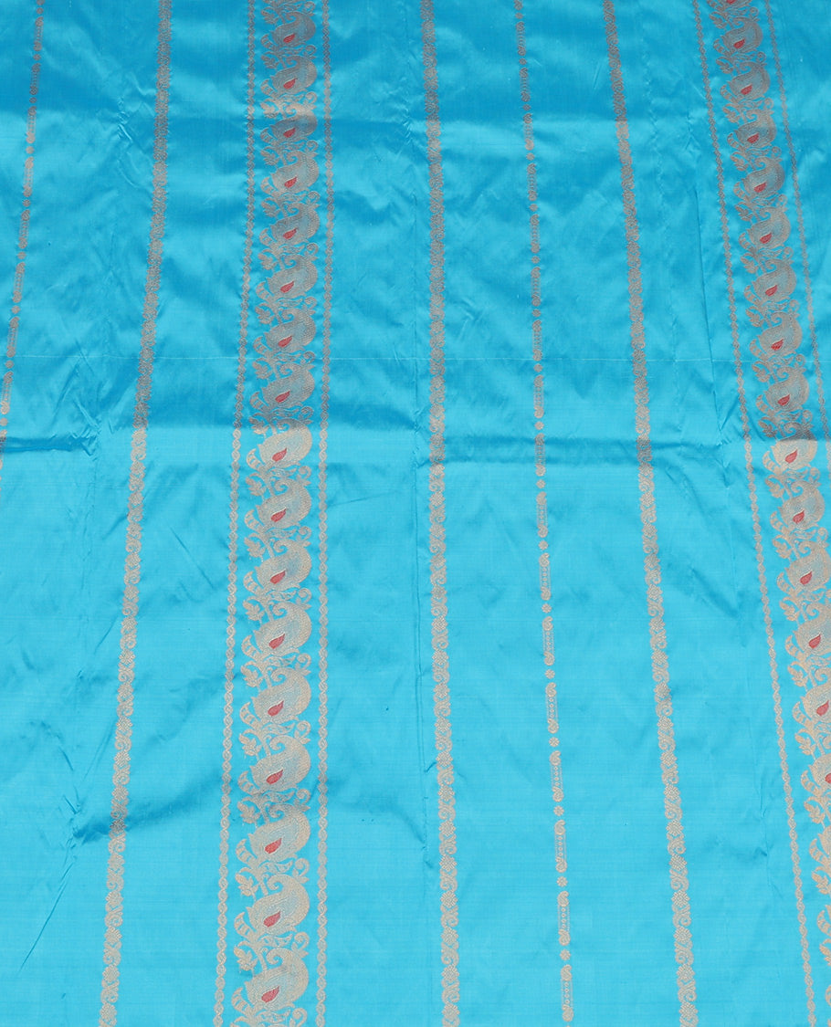 Blue Pure-Silk Half-Saree