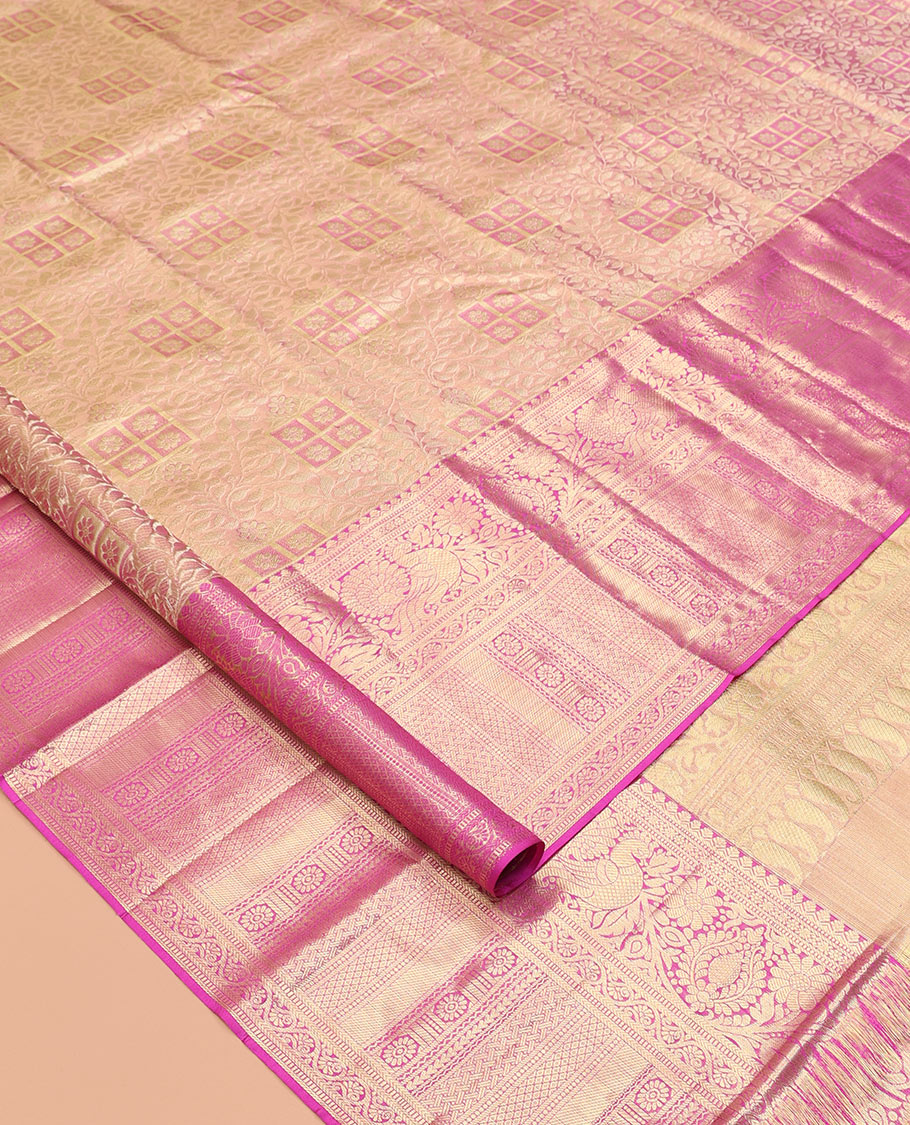 Pink Kanchipuram Tissue Silk Saree