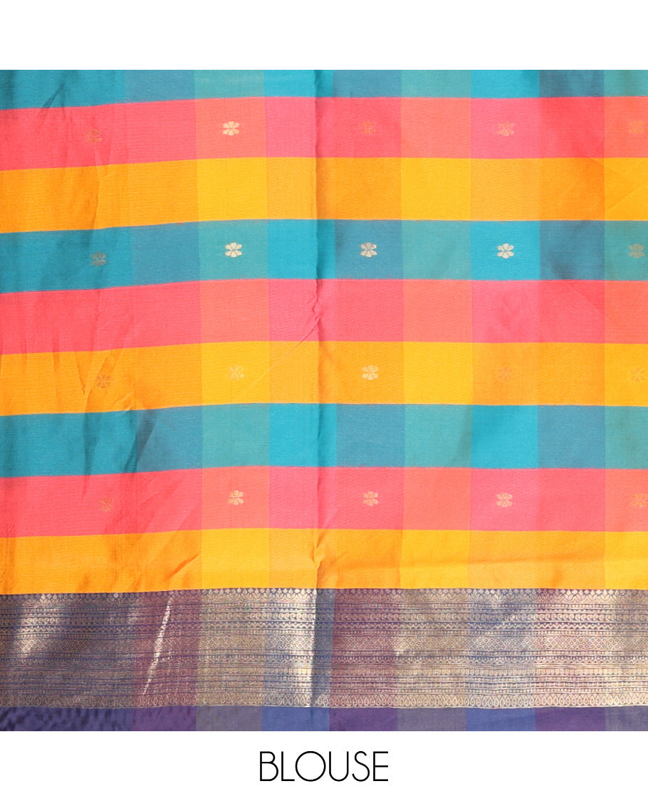 Navy Blue Fancy Softy Silk Saree