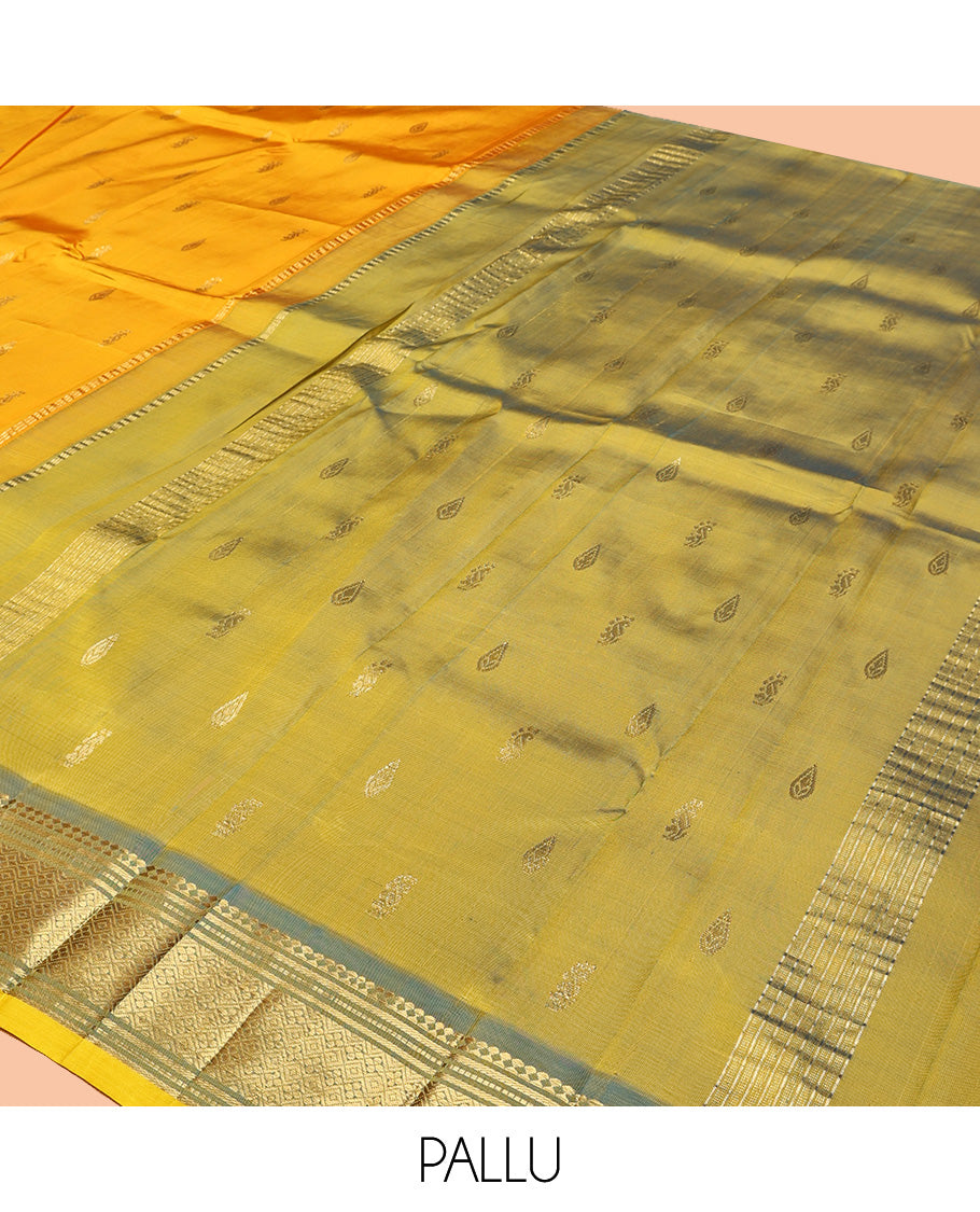 Yellow Kanchipuram Silk Saree