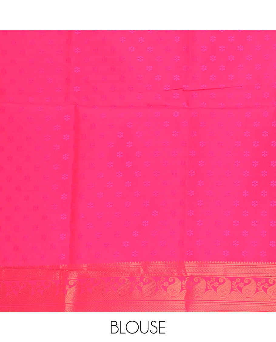 peach pattola design mulberry silk saree with carry, zari design border & self empose with fancy tissue blouse